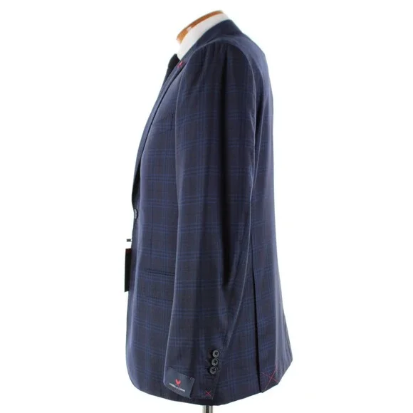 Cardinal of Canada NWT Wool Sport Coat Size 44R US In Blues Plaid